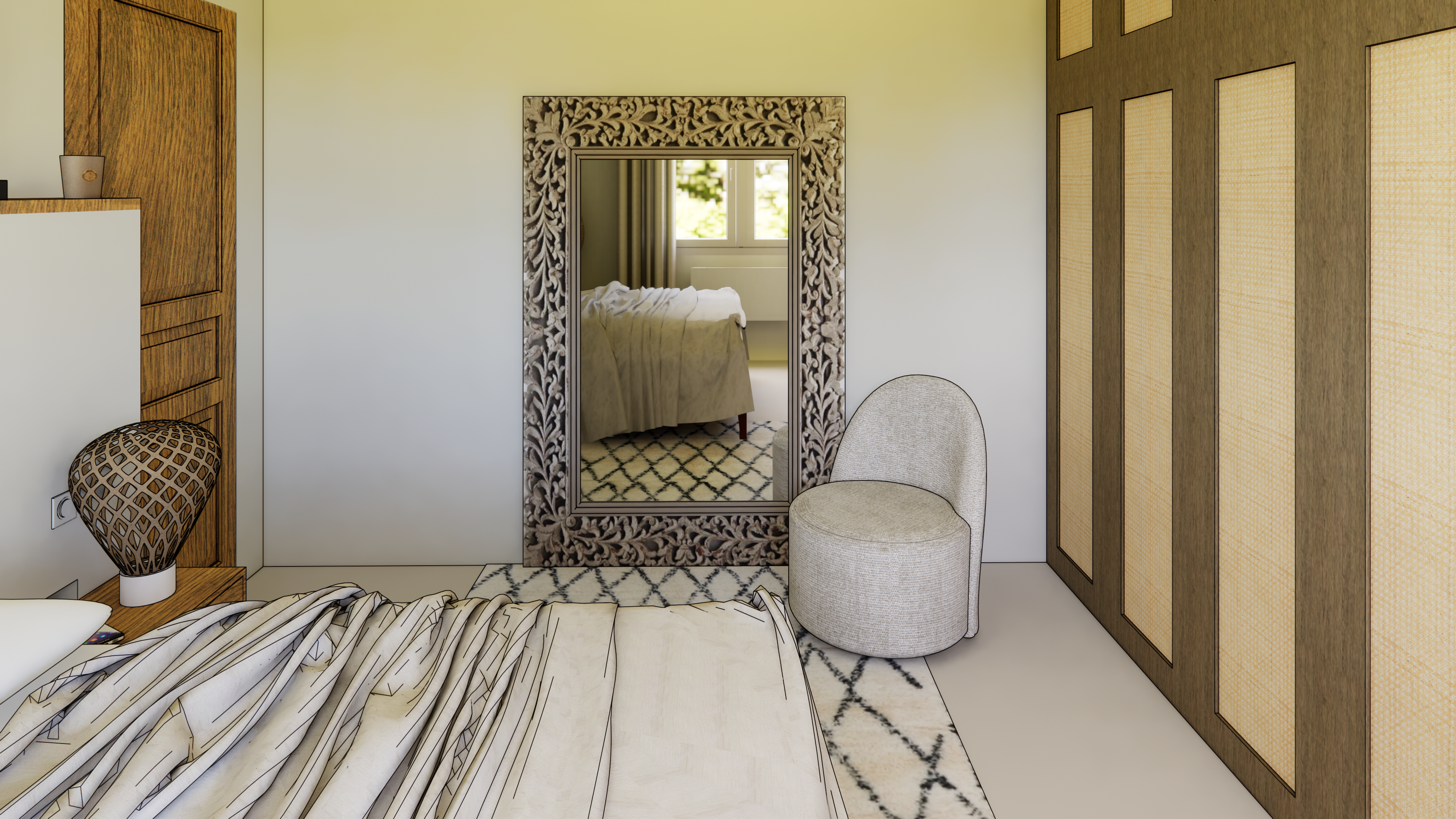 Une chambre chaleureuse & éthnique